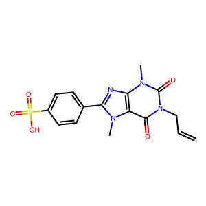 1-烯丙基-3,7-二甲基-8-磺酸苯基黄嘌呤 structure