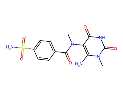 6-Amino-5-(4-sulfonamidobenzoyl)-N-(methylamino)-1-methyluracil structure