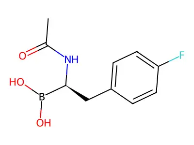 [1-Acetamido-2-(4-fluorophenyl)ethyl]boronic acid structure