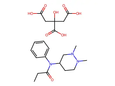 Propanamide, N-(hexahydro-1,2-dimethyl-4-pyridazinyl)-N-phenyl-, 2-hydroxy-1,2,3-propanetricarboxylate structure