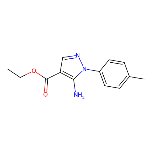 Ethyl 5-amino-1-(4-methylphenyl)-1H-pyrazole-4-carboxylate structure