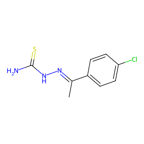 {[(1E)-2-(4-chlorophenyl)-1-azaprop-1-enyl]amino}aminomethane-1-thione structure