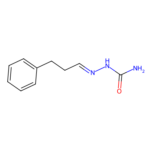 (2E)-2-(3-phenylpropylidene)hydrazinecarboxamide structure