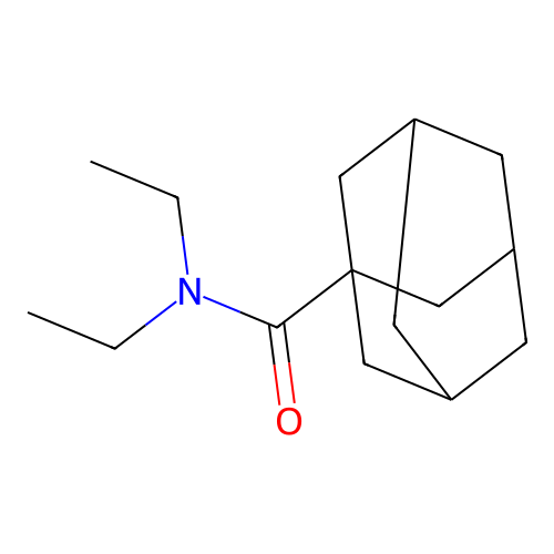 N,N-diethyladamantane-1-carboxamide structure