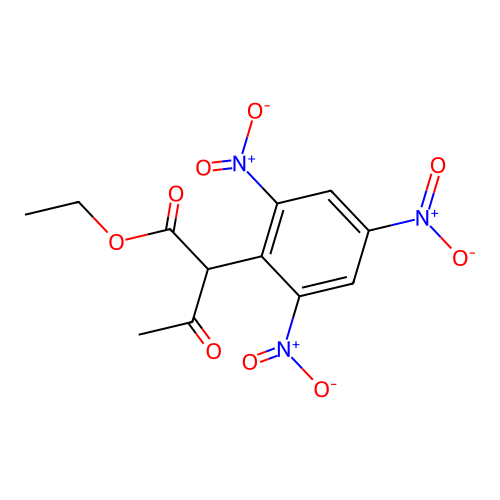Ethyl 3-oxo-2-(2,4,6-trinitrophenyl)butanoate structure