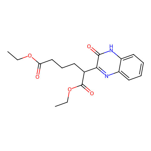 Diethyl 2-(3-oxo-3,4-dihydroquinoxalin-2-yl)hexanedioate structure