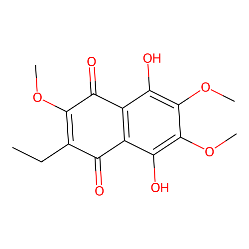 2-Ethyl-5,8-dihydroxy-3,6,7-trimethoxynaphthalene-1,4-dione structure