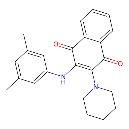 2-((3,5-Dimethylphenyl)amino)-3-(piperidin-1-yl)naphthalene-1,4-dione structure