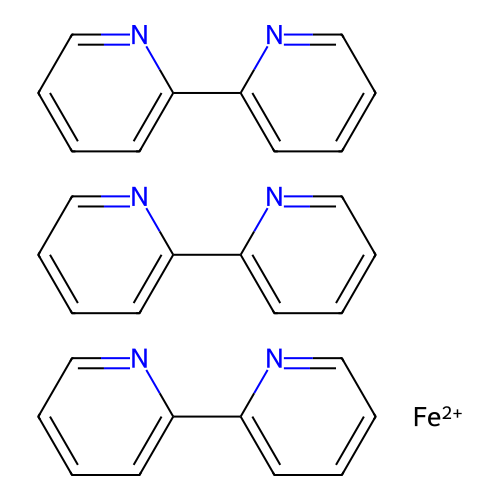 tris(2,2'-bipyridine)iron(II) structure