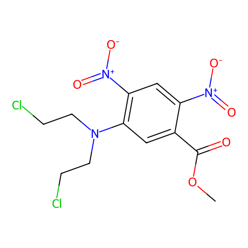 Methyl 5-[bis(2-chloroethyl)amino]-2,4-dinitrobenzoate structure