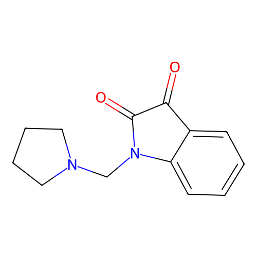 N-(pyrrolidinomethyl) isatin structure