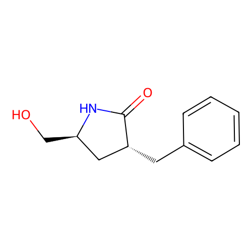 5(S)-hydroxymethyl-3(R)-phenylmethyl-2-pyrrolidinone structure