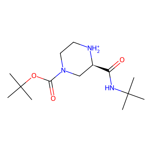 tert-butyl (3R)-3-(tert-butylcarbamoyl)piperazin-4-ium-1-carboxylate structure