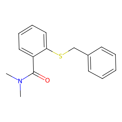 2-benzylsulfanyl-N,N-dimethylbenzamide structure