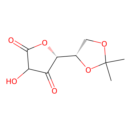 (5R)-5-[(4S)-2,2-dimethyl-1,3-dioxolan-4-yl]-3-hydroxyoxolane-2,4-dione structure