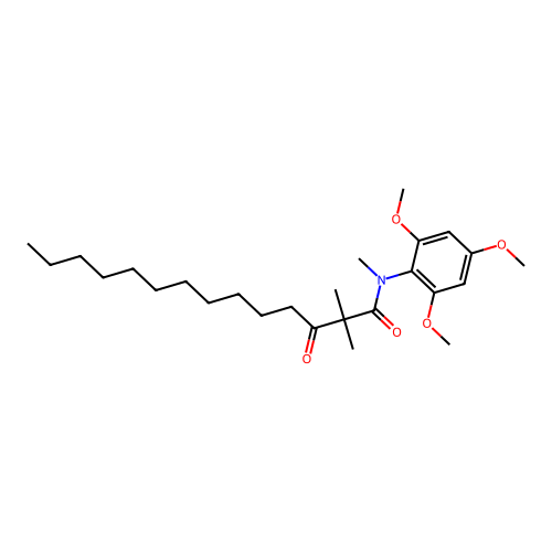 N,2,2-trimethyl-3-oxo-N-(2,4,6-trimethoxyphenyl)tetradecanamide structure