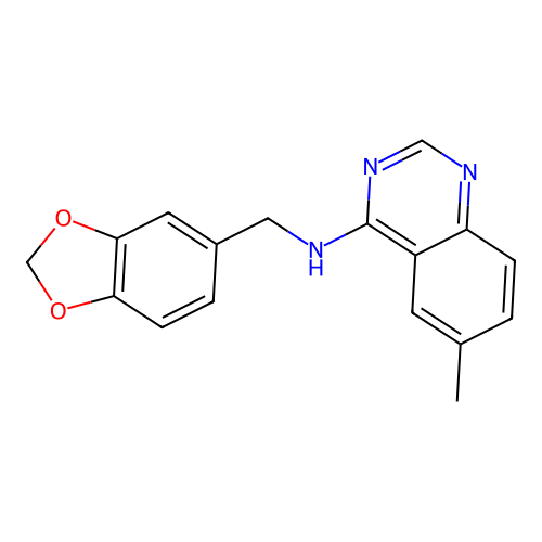 Benzo[1,3]dioxol-5-ylmethyl-(6-methyl-quinazolin-4-yl)-amine structure