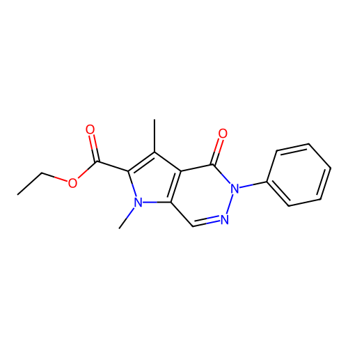 Ethyl 1,3-dimethyl-4-oxo-5-phenyl-4,5-dihydro-1H-pyrrolo[2,3-d]pyridazine-2-carboxylate structure