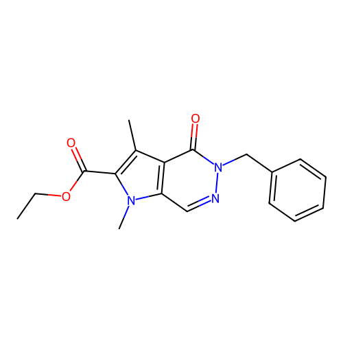 Ethyl 5-benzyl-1,3-dimethyl-4-oxo-4,5-dihydro-1H-pyrrolo[2,3-d]pyridazine-2-carboxylate structure