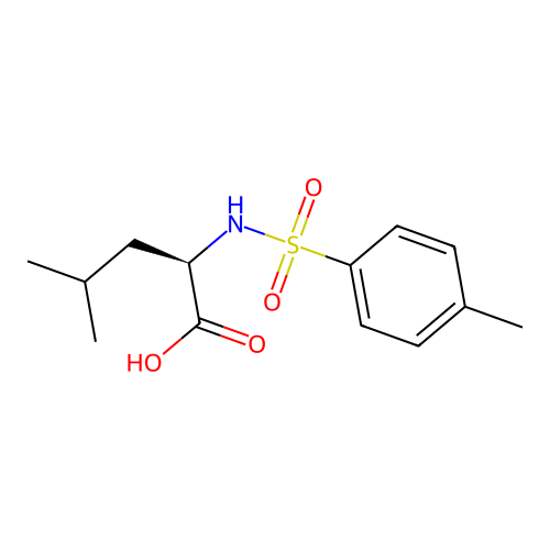 (R)-4-methyl-2-(4-methylphenylsulfonamido)pentanoic acid structure