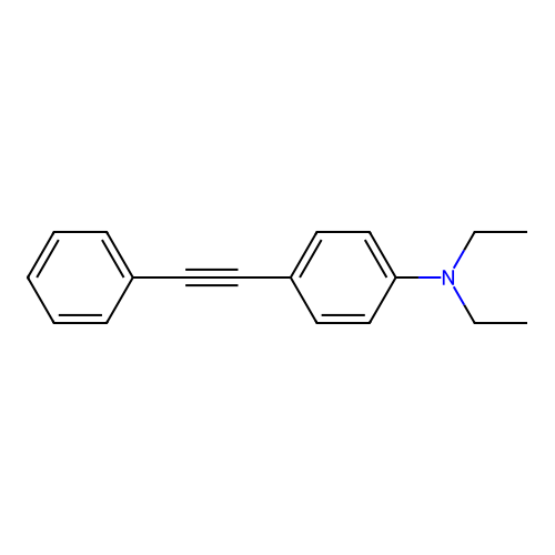 N,N-diethyl-4-(2-phenylethynyl)aniline structure