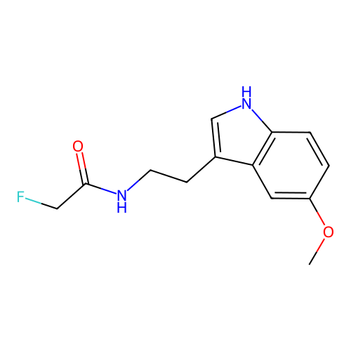 2-fluoro-N-[2-(5-methoxy-1H-indol-3-yl)ethyl]acetamide structure