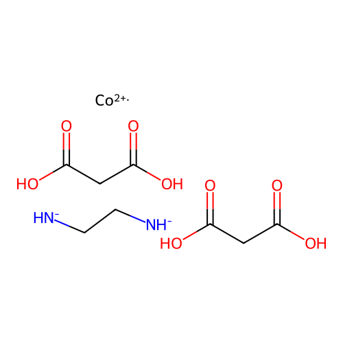 2-Azanidylethylazanide;cobalt(2+);bis(propanedioic acid) structure