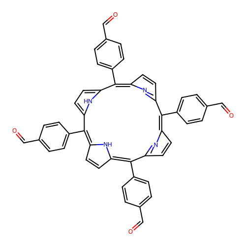 4-[10,15,20-Tris(4-formylphenyl)-21,24-dihydroporphyrin-5-yl]benzaldehyde structure