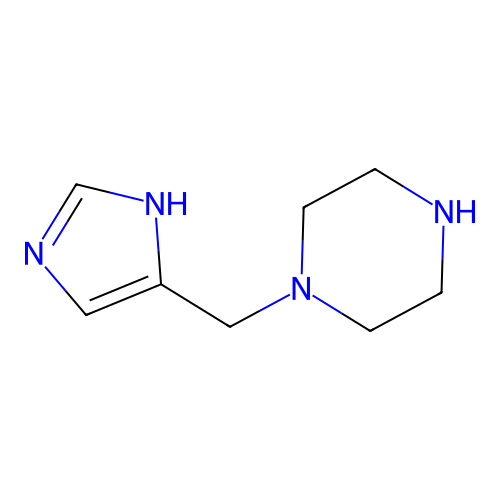 1-[(1H-Imidazol-4-yl)methyl]piperazine structure