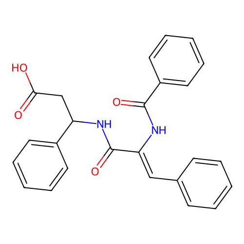 (Z)-3-(2-benzamido-3-phenylacrylamido)-3-phenylpropanoic acid structure