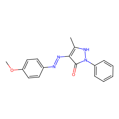 1-Phenyl-3-methyl-4-(4-methoxyphenylhydrazono)-5-pyrazolone structure