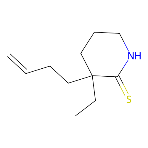 3-But-3-enyl-3-ethylpiperidine-2-thione structure