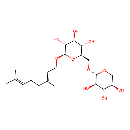 Geranyl beta-primeveroside structure