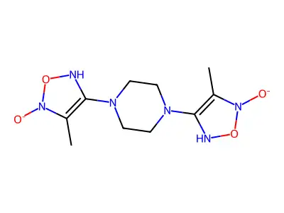 Piperazine, 1,4-bis(methylfurazanyl)-, N(sup 1),N(sup 4)-dioxide structure