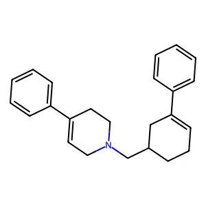 1,2,3,6-Tetrahydro-4-phenyl-1-(((1R)-3-phenyl-3-cyclohexen-1-yl)methyl)pyridine structure