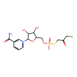 nicotinamide ribose 5'-O-(S-(3-bromo-2-oxopropyl))thiophosphate structure