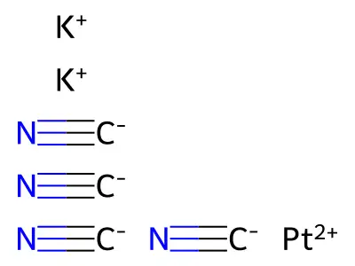 Tetracyanoplatinate ion(2-) structure