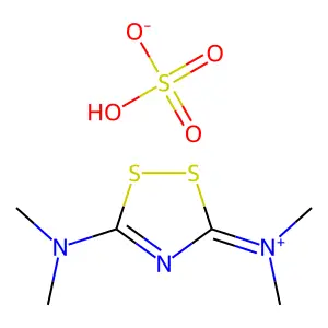 1,2,4-Dithiazol-1-ium, 3,5-bis(dimethylamino)-, hydrogen sulfate structure
