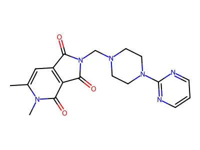 1H-Pyrrolo(3,4-c)pyridine-1,3,4(2H,5H)-trione, 5,6-dimethyl-2-((4-(2-pyrimidinyl)-1-piperazinyl)methyl)- structure