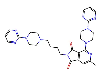 1H-Pyrrolo(3,4-c)pyridine-1,3(2H)-dione, 6-methyl-4-(4-(2-pyrimidinyl)-1-piperazinyl)-2-(4-(4-(2-pyrimidinyl)-1-piperazinyl)butyl)- structure