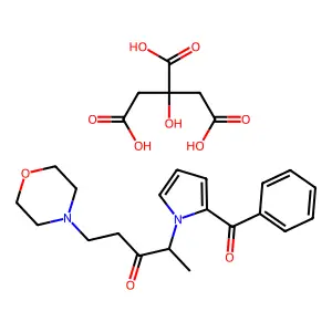 3-Pentanone, 4-(2-benzoylpyrrol-1-yl)-1-morpholino-, citrate structure