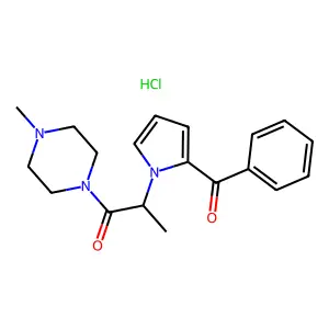 Piperazine, 1-(2-(2-benzoylpyrrol-1-yl)propionyl)-4-methyl-, hydrochloride structure