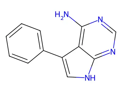 5-phenyl-7H-pyrrolo[2,3-d]pyrimidin-4-amine structure