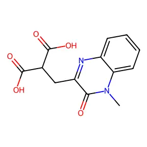 2-((4-Methyl-3-oxo-3,4-dihydro-2-quinoxalinyl)methyl)malonic acid structure