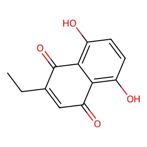 1,4-Naphthalenedione, 2-ethyl-5,8-dihydroxy- structure