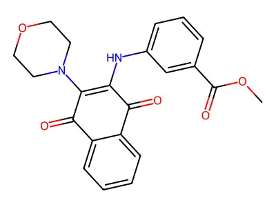 Methyl 3-((3-morpholino-1,4-dioxo-1,4-dihydronaphthalen-2-yl)amino)benzoate structure