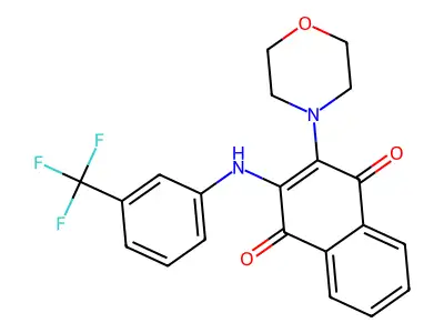 2-Morpholino-3-((3-(trifluoromethyl)phenyl)amino)naphthalene-1,4-dione structure