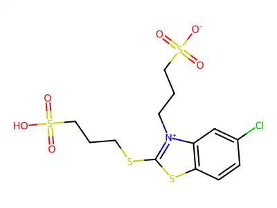 5-Chloro-2-(3-sulfopropylthio)-3-(3-sulfopropyl)-benzothiazolium inner salt structure