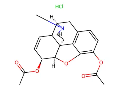 Morphine, diacetyl-, hydrochloride structure