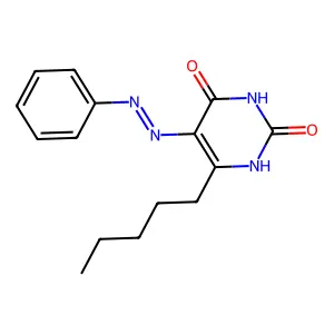 6-pentyl-5-phenyldiazenyl-1H-pyrimidine-2,4-dione structure